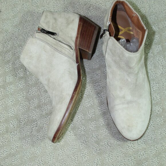 Sam Edelman Petty Suede Ankle Boots Size 8m Taupe Great Condition Gently Worn - Picture 1 of 6